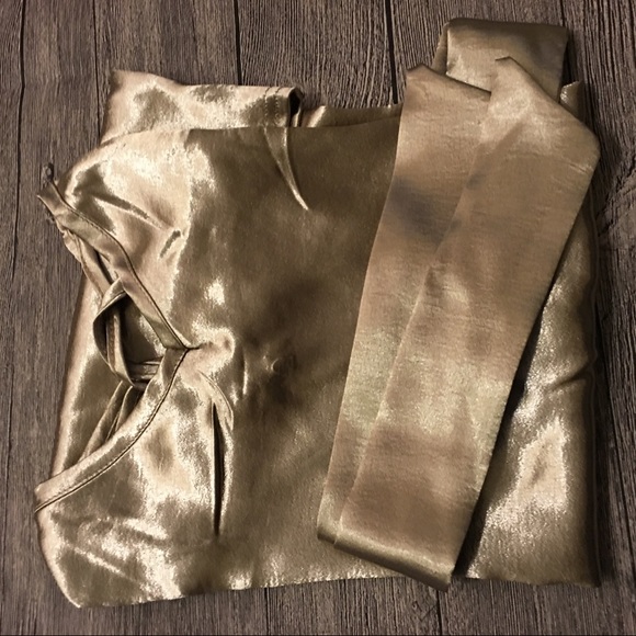 ๐๐Sexy Light Bronze V Cut Silk Midi Dress๐๐ - Picture 8 of 8